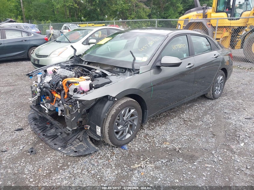 Vin: kmhlm4dj5su143979, lot: 46249449, hyundai elantra hybrid blue 20252
