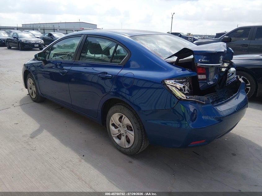 Vin: 19xfb2f53ee267523, lot: 46249474, honda civic lx 20143