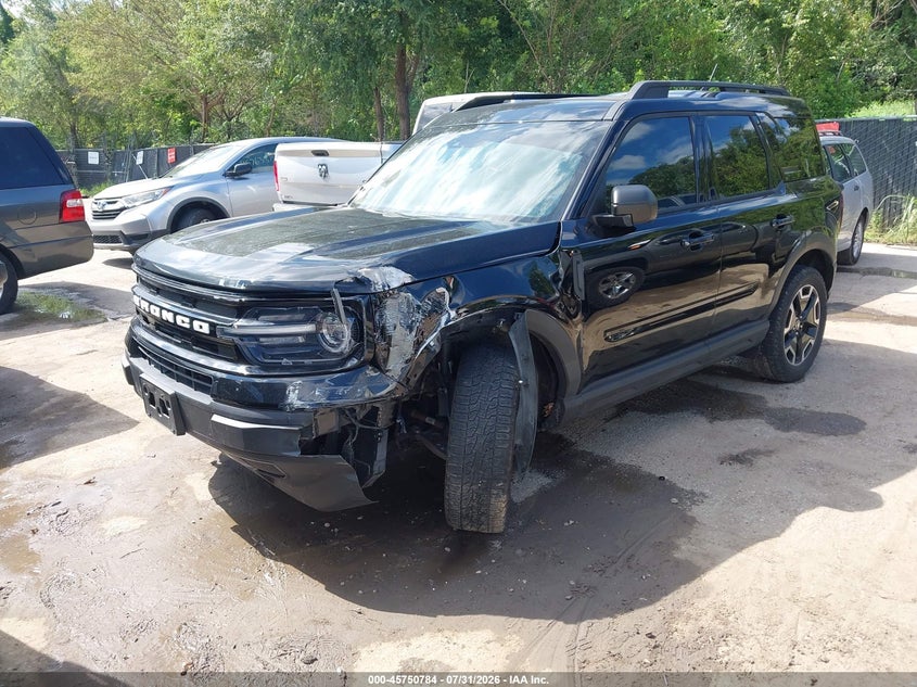 Vin: 3fmcr9c67mrb38076, lot: 46249506, ford bronco sport outer banks 20212