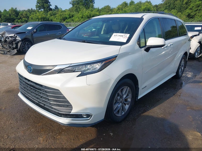 Vin: 5tdyrkec6ms054302, lot: 46249595, toyota sienna xle 20212