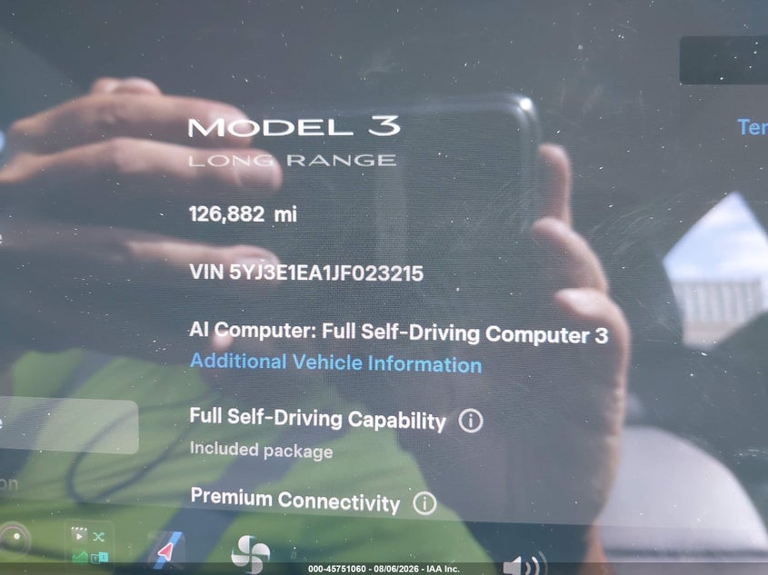 TESLA MODEL 3 2018 VIN 5YJ3E1EA1JF023215