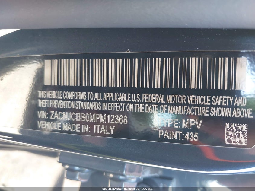 JEEP RENEGADE 2021 VIN ZACNJCBB0MPM12368