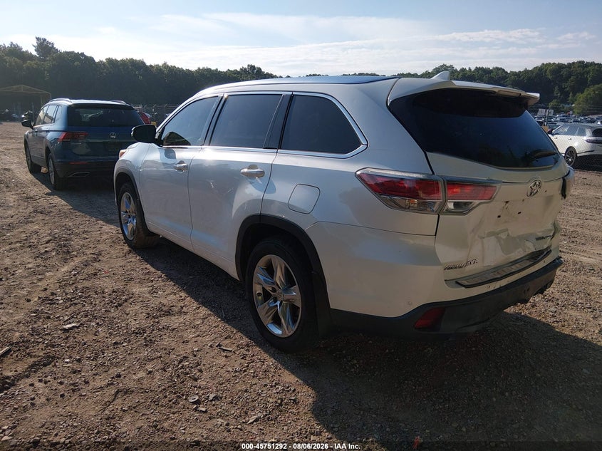 Vin: 5tddkrfh9fs084967, lot: 46250014, toyota highlander limited v6 20153