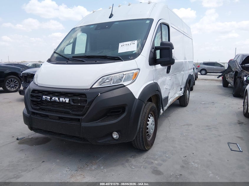 Vin: 3c6lrvcg5se513271, lot: 46250101, ram promaster 2500 tradesman high roof 136 wb w/pass seat 20252