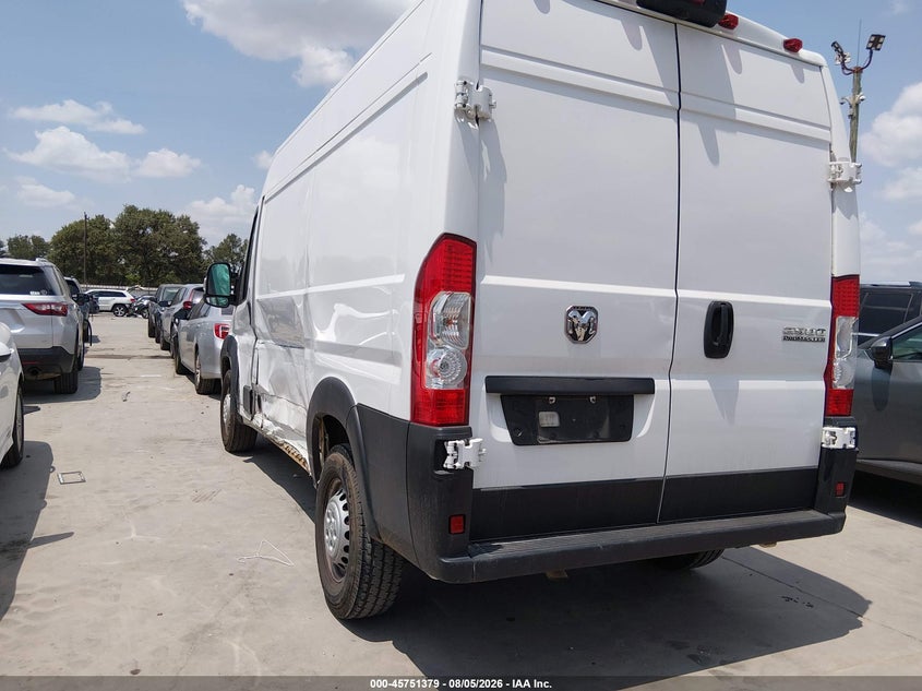 Vin: 3c6lrvcg5se513271, lot: 46250101, ram promaster 2500 tradesman high roof 136 wb w/pass seat 20253