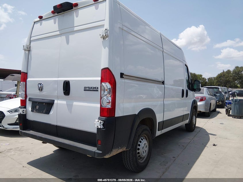 Vin: 3c6lrvcg5se513271, lot: 46250101, ram promaster 2500 tradesman high roof 136 wb w/pass seat 20254