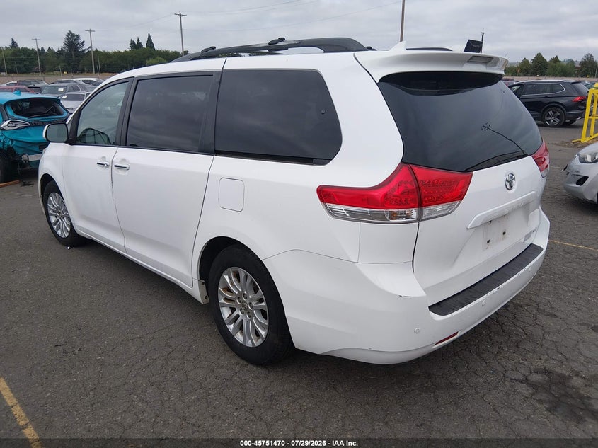 Vin: 5tdyk3dc8cs187198, lot: 46250192, toyota sienna xle v6 8 passenger 20123