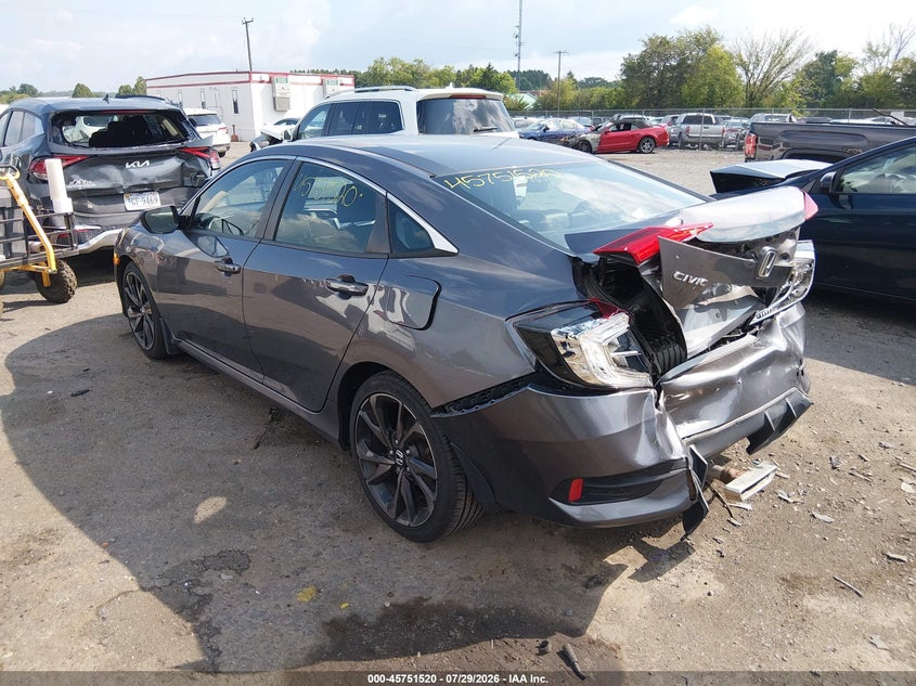 Vin: 19xfc2f89ke021207, lot: 46250242, honda civic sport 20193