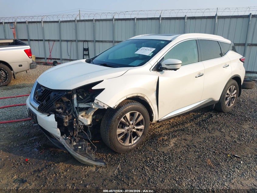 Vin: 5n1az2mh0jn103652, lot: 46250246, nissan murano platinum/s/sl/sv 20182