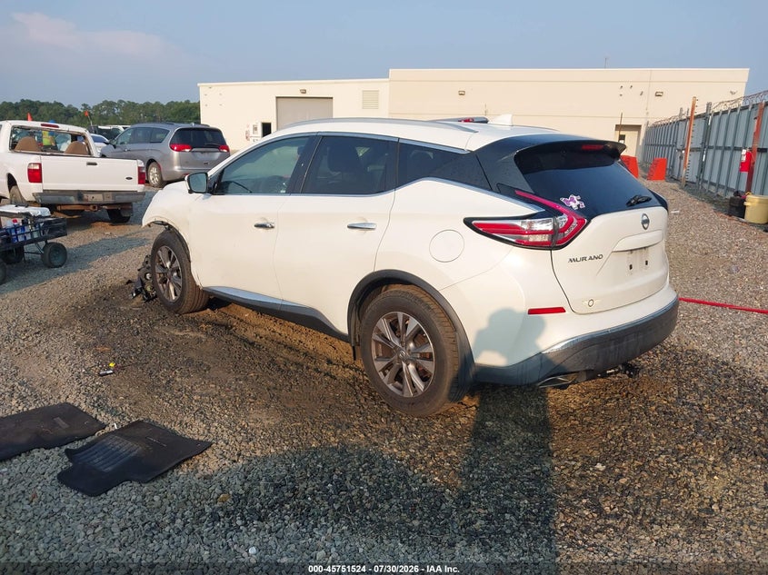 Vin: 5n1az2mh0jn103652, lot: 46250246, nissan murano platinum/s/sl/sv 20183
