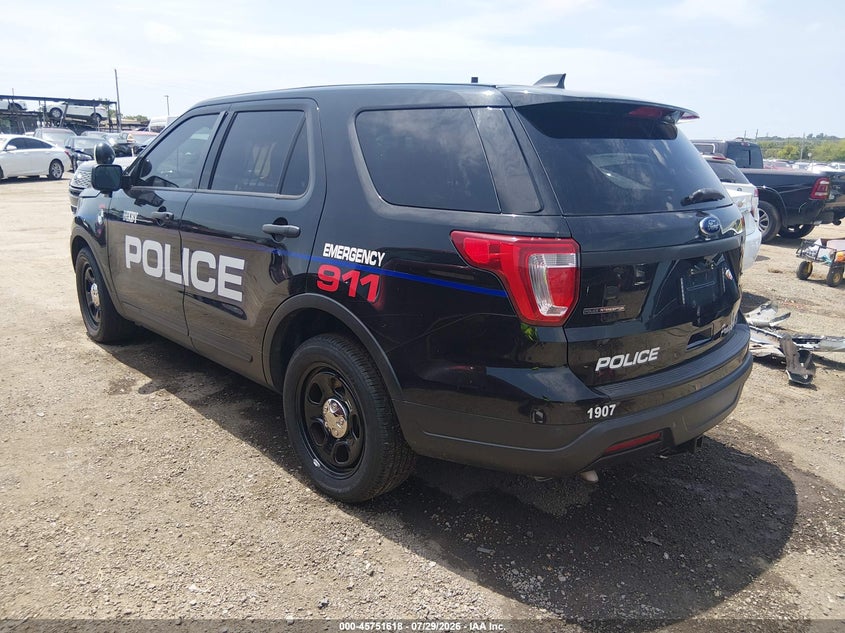 Vin: 1fm5k8ar1kgb28989, lot: 46250340, ford police interceptor utility 20193