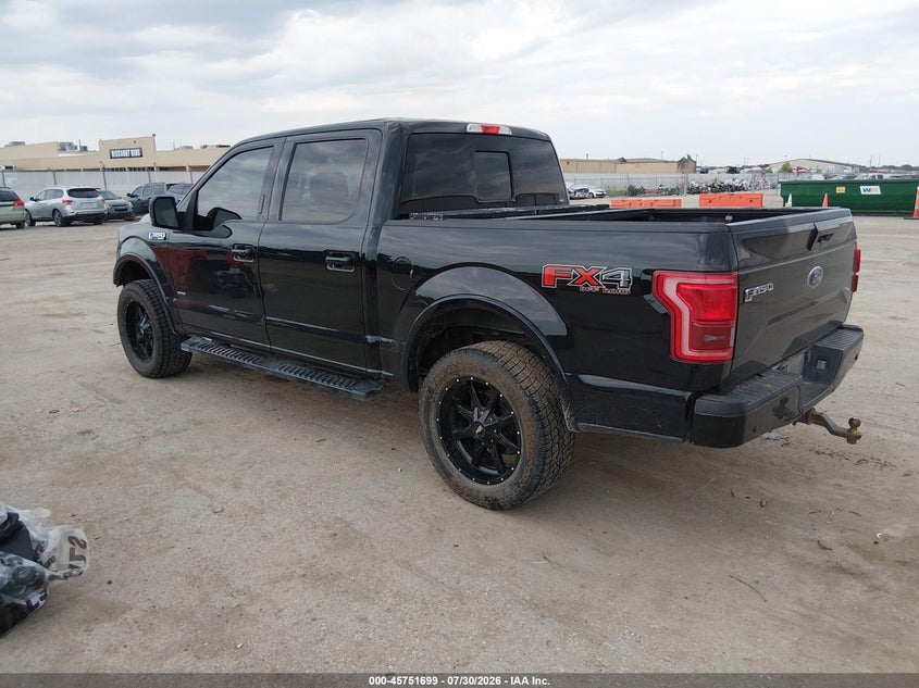 Vin: 1ftew1eg0hfb63322, lot: 46250421, ford f-150 lariat 20173