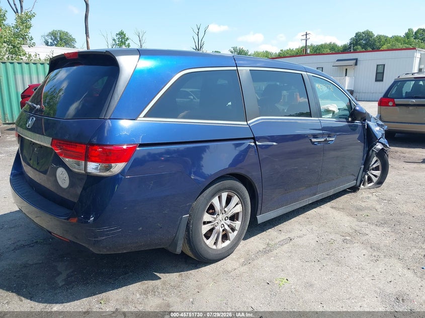 Vin: 5fnrl5h60fb122761, lot: 46250452, honda odyssey ex-l 20154