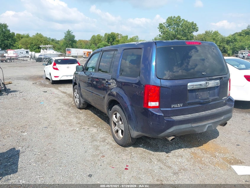 Vin: 5fnyf4h50db080836, lot: 46250543, honda pilot ex-l 20133