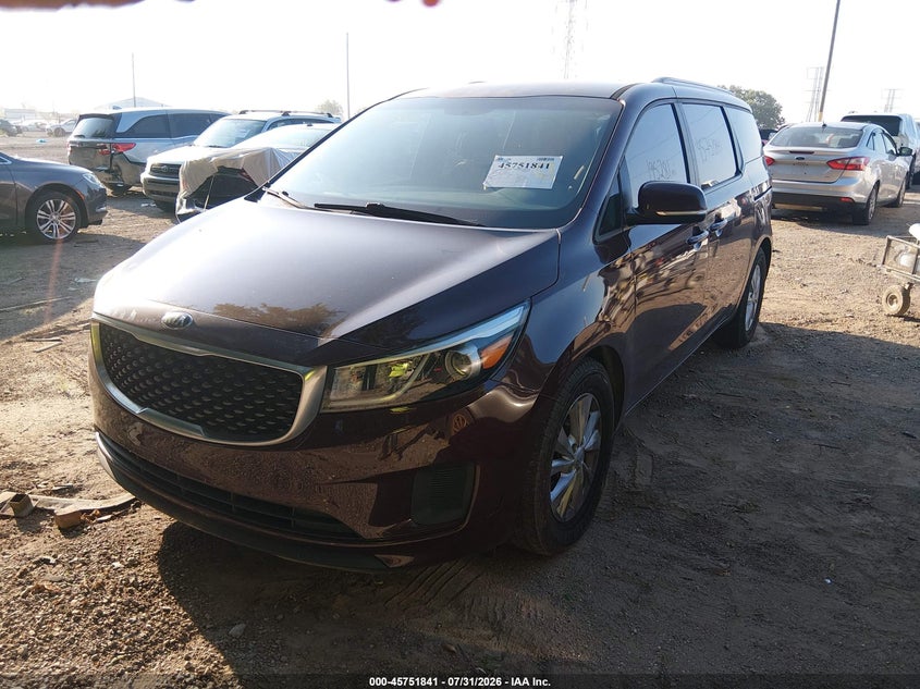 Vin: kndmb5c13g6161169, lot: 46250563, kia sedona lx 20162