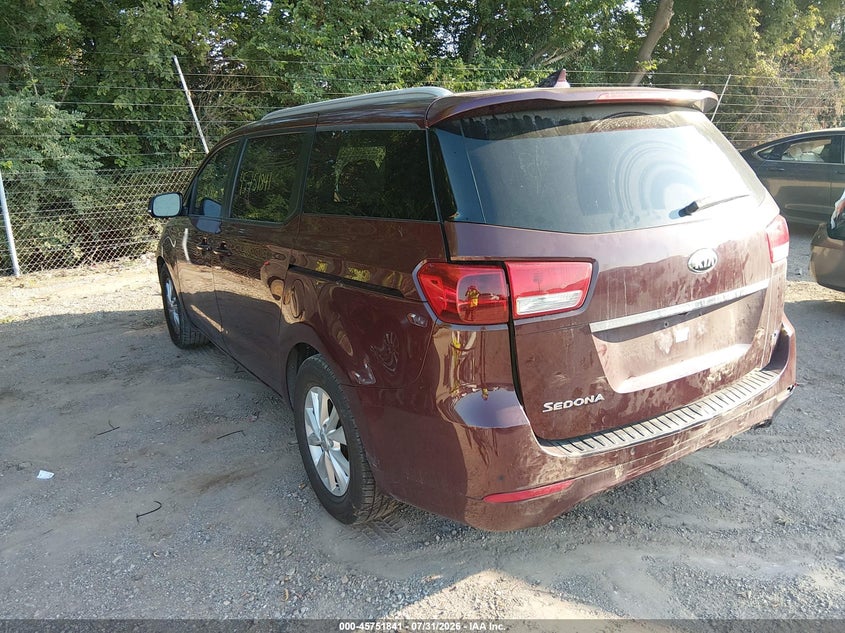 Vin: kndmb5c13g6161169, lot: 46250563, kia sedona lx 20163