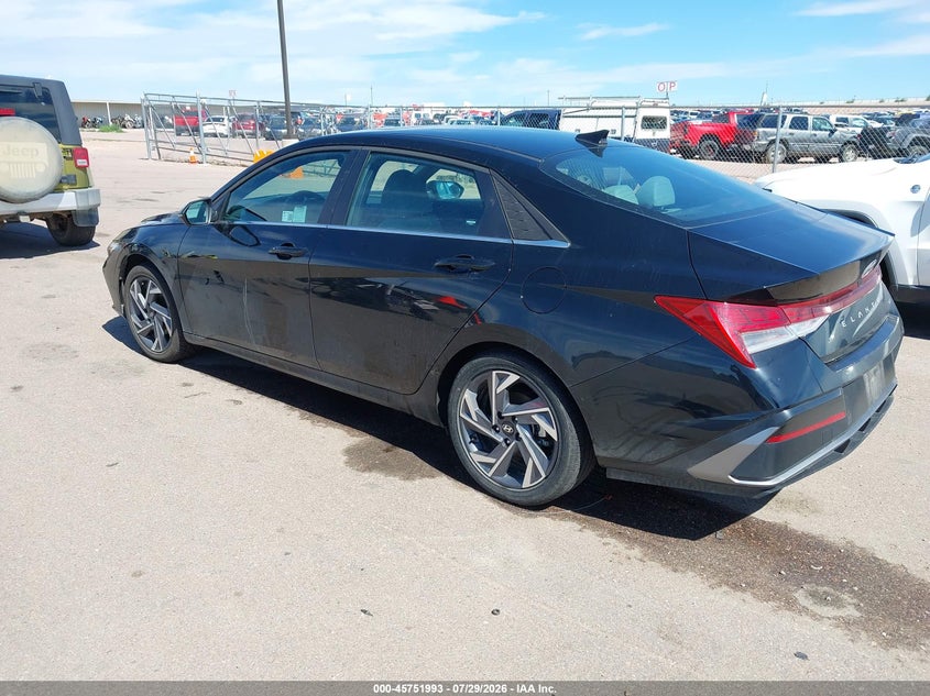Vin: kmhln4dj2su171848, lot: 46250715, hyundai elantra hybrid limited 20253
