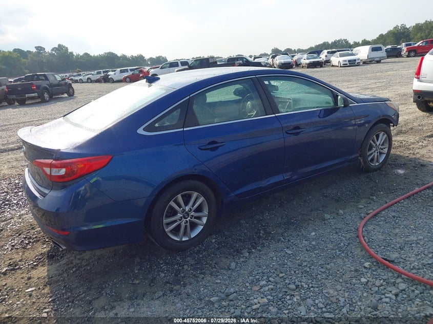Vin: 5npe24af7hh565872, lot: 46250728, hyundai sonata se 20174