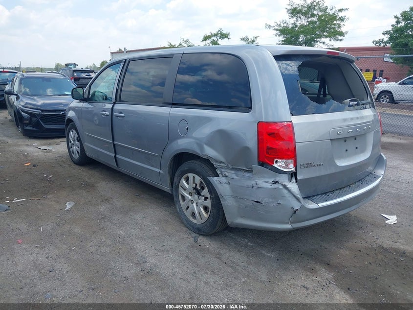 Vin: 2c4rdgbg3fr614408, lot: 46250792, dodge grand caravan se 20153