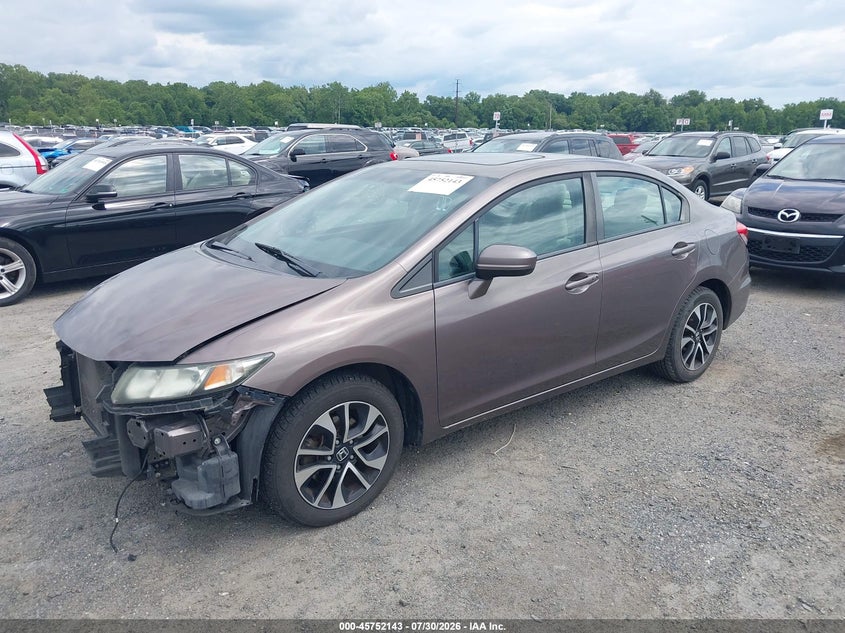 Vin: 19xfb2f88fe225294, lot: 46250865, honda civic ex 20152