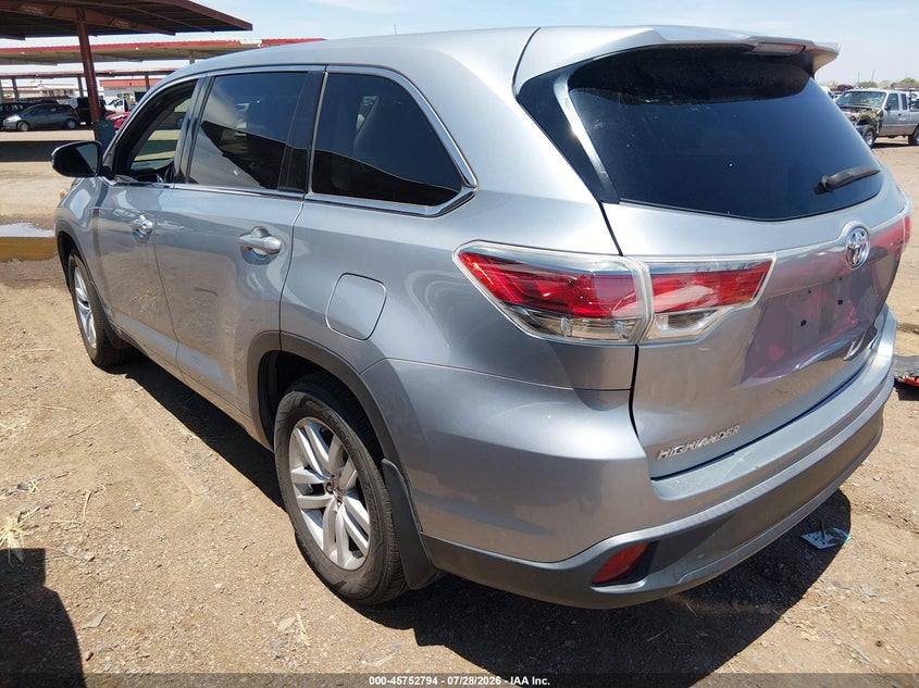 Vin: 5tdbkrfh9es045172, lot: 46251516, toyota highlander le v6 20143