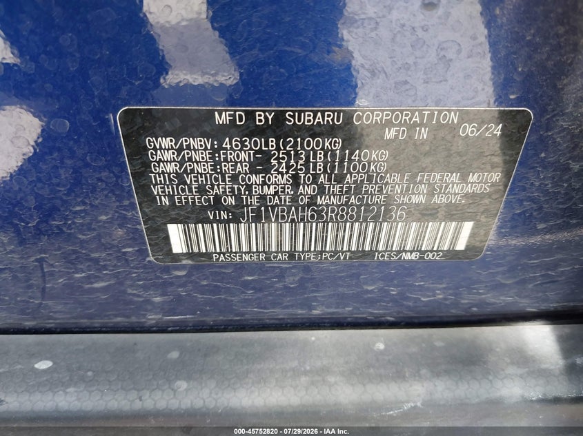 2024 SUBARU WRX PREMIUM · Фото 9