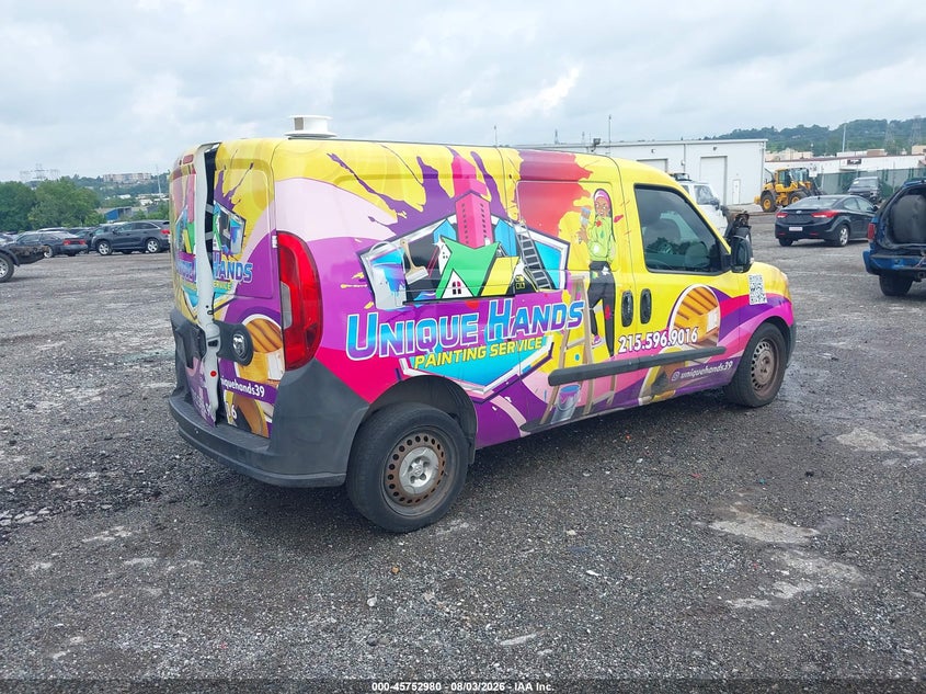 Vin: zfberfab0h6e32486, lot: 46251701, ram promaster city tradesman 20174