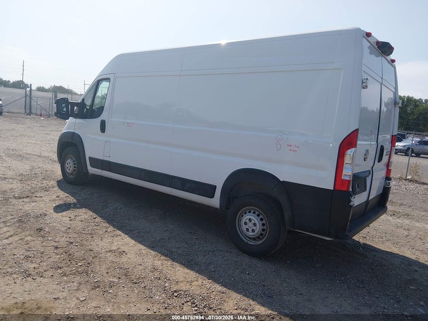 Vin: 3c6lrvdg9pe567842, lot: 46251716, ram promaster 2500 high roof 159 wb 20233