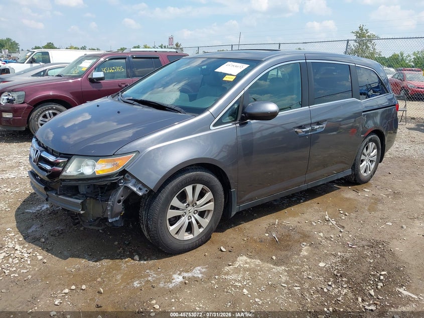 Vin: 5fnrl5h65eb012450, lot: 46251794, honda odyssey ex-l 20142