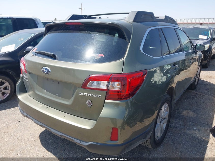 Vin: 4s4bsbdc7f3339585, lot: 46251860, subaru outback 2.5i premium 20154