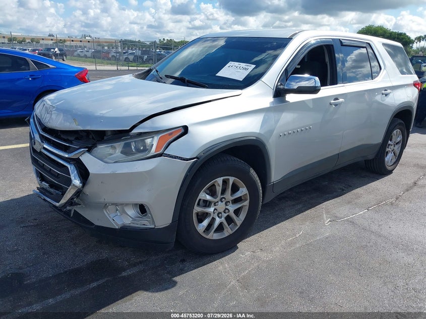 Vin: 1gnerfkw3jj109796, lot: 46251922, chevrolet traverse ls 20182