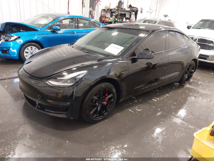 2022 Tesla Model 3, Left Rear, IAAI, VIN 5YJ3E1EC3NF331803 — photo 2