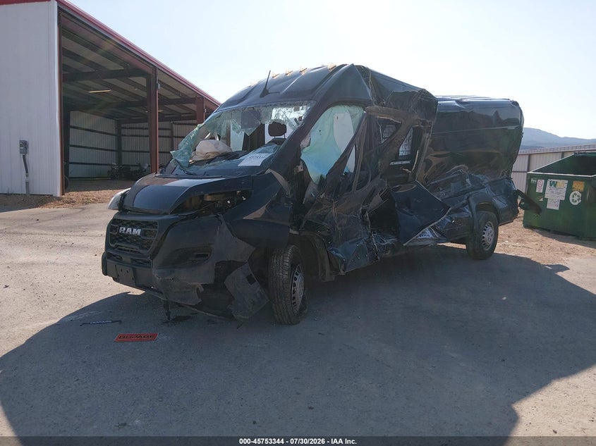 Vin: 3c6mrvjg1se544105, lot: 46252066, ram promaster 3500 cargo van tradesman high roof 159 wb ext 20252