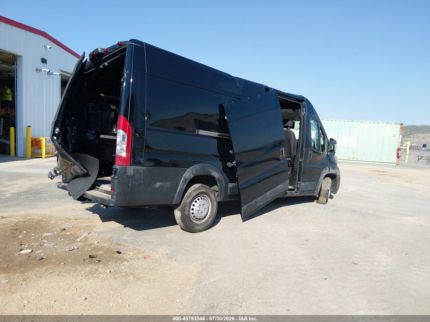 Vin: 3c6mrvjg1se544105, lot: 46252066, ram promaster 3500 cargo van tradesman high roof 159 wb ext 20254
