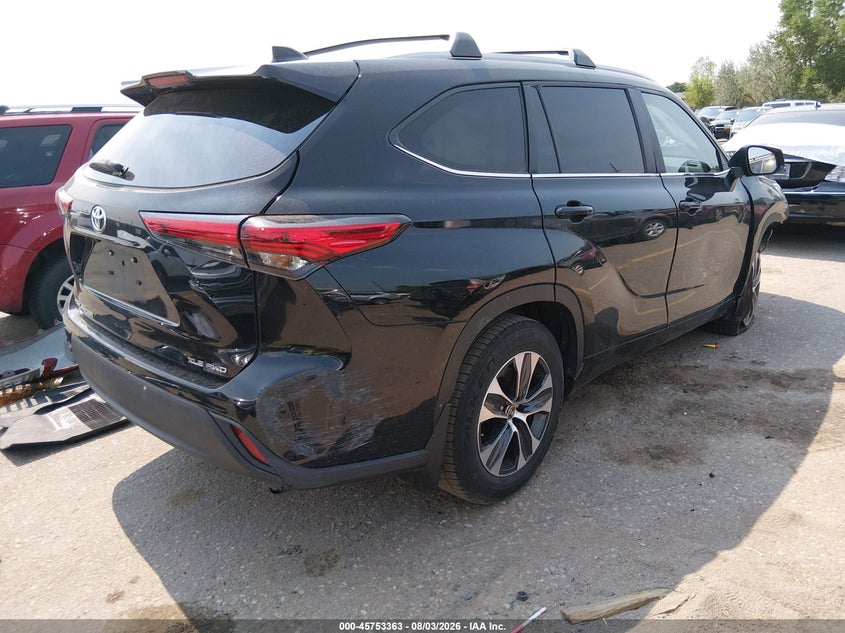 Vin: 5tdkdrbh4ps512372, lot: 46252085, toyota highlander xle 20234