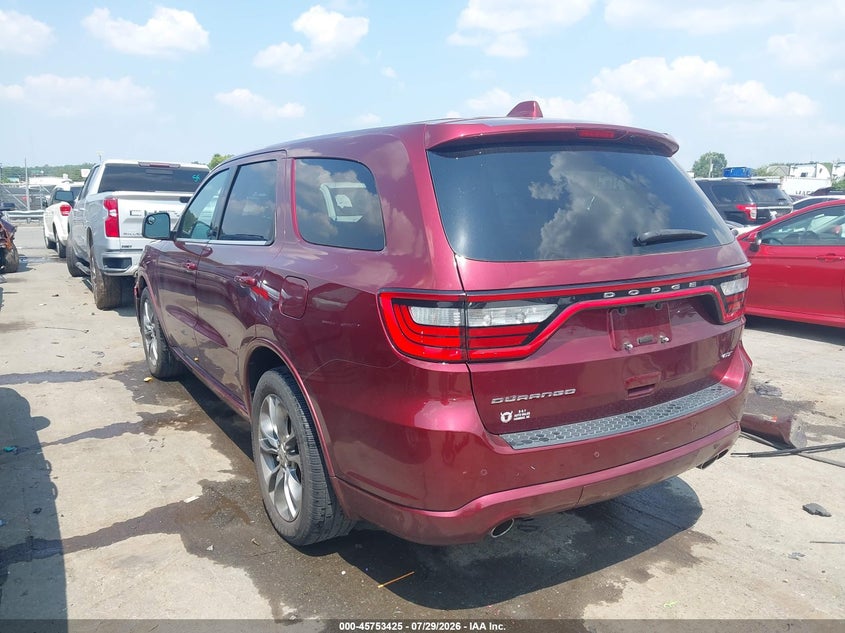 Vin: 1c4rdhdg0kc556926, lot: 46252147, dodge durango gt plus rwd 20193