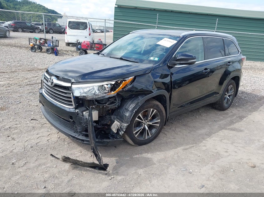 Vin: 5tdjkrfh3gs504016, lot: 46252164, toyota highlander xle v6 20162