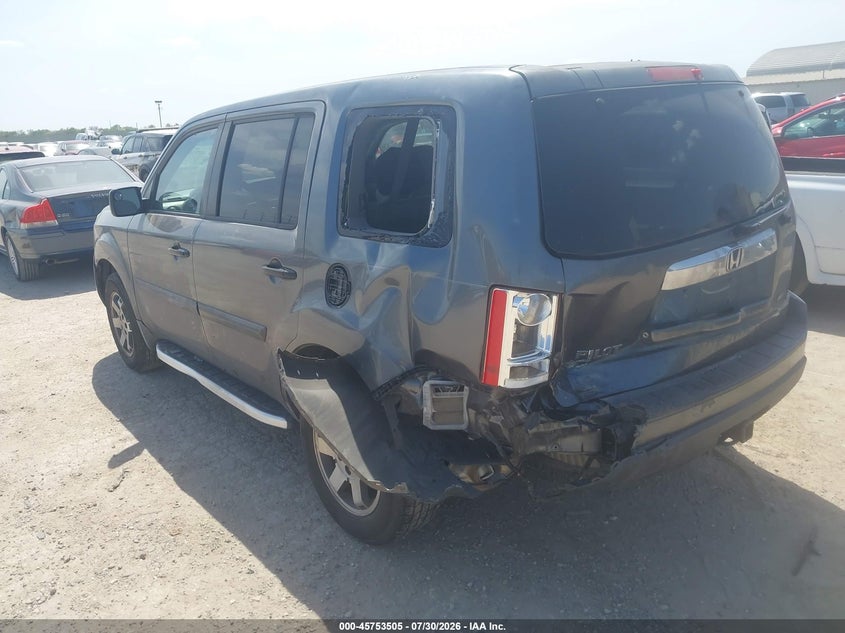 Vin: 5fnyf3h25ab007392, lot: 46252227, honda pilot lx 20103