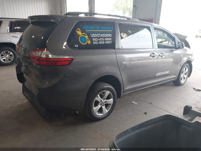 Vin: 5tdkk3dc9fs581531, lot: 46252257, toyota sienna le 8 passenger 20154