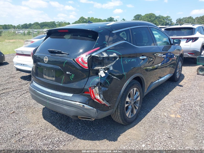 Vin: 5n1az2mg9gn136603, lot: 46252264, nissan murano sl 20164