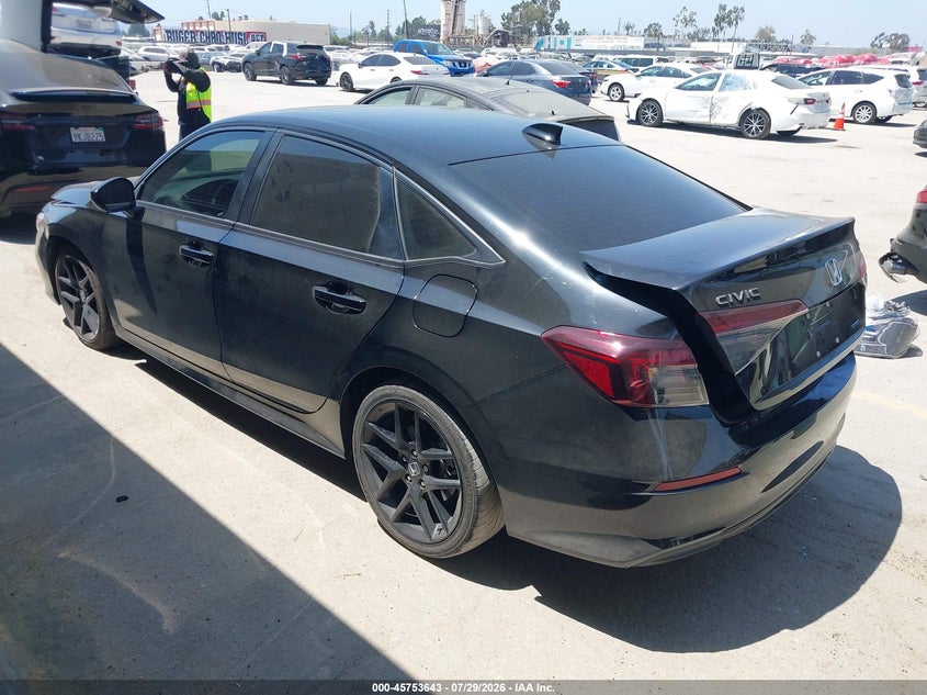 Vin: 2hgfe4f8xsh332575, lot: 46252365, honda civic hybrid sport/sport touring 20253