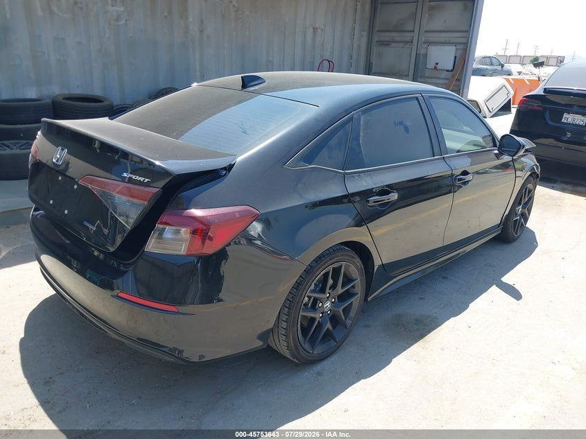 Vin: 2hgfe4f8xsh332575, lot: 46252365, honda civic hybrid sport/sport touring 20254