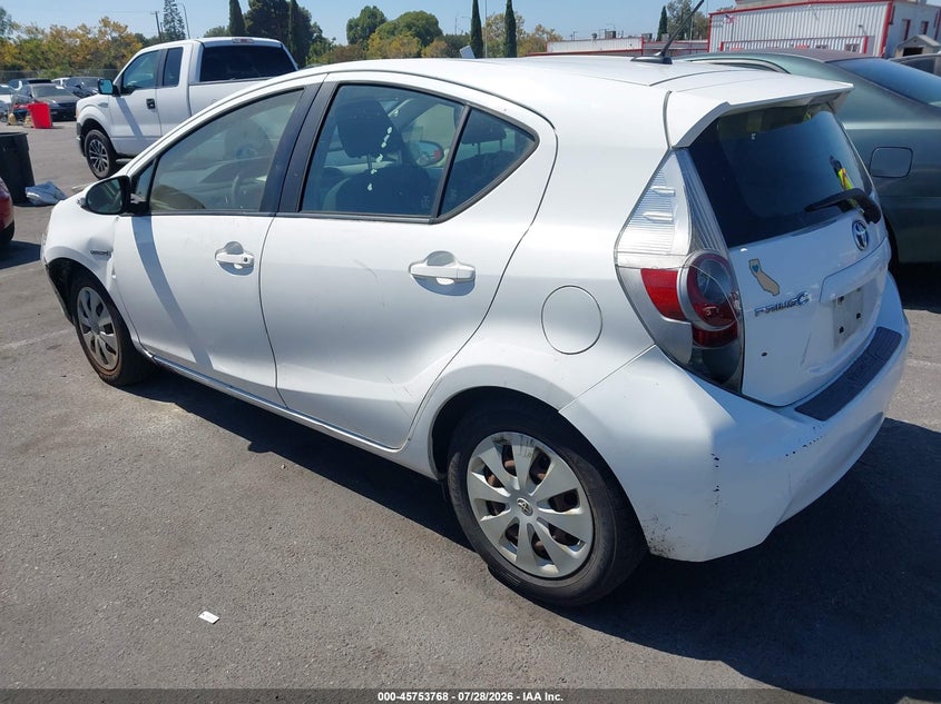 Vin: jtdkdtb37c1509880, lot: 46252490, toyota prius c three 20123