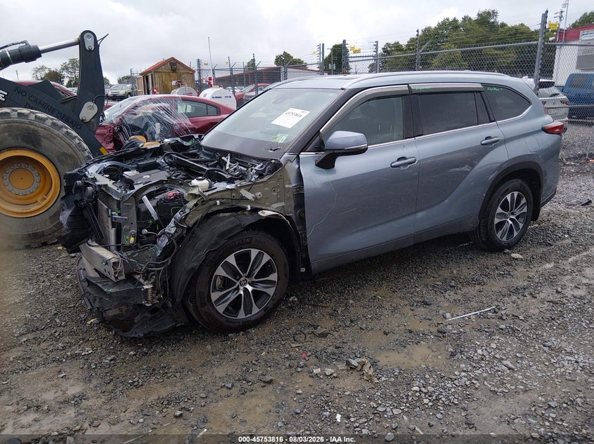 Vin: 5tdgzrbh5ns206009, lot: 46252539, toyota highlander xle 20222