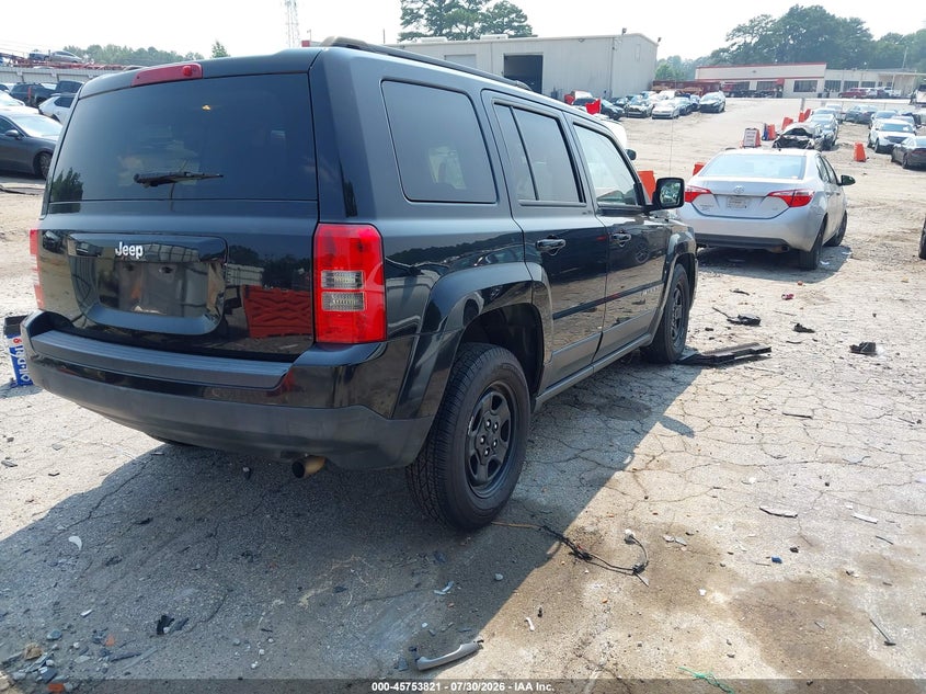 Vin: 1c4njpba6gd537363, lot: 46252543, jeep patriot sport 20164
