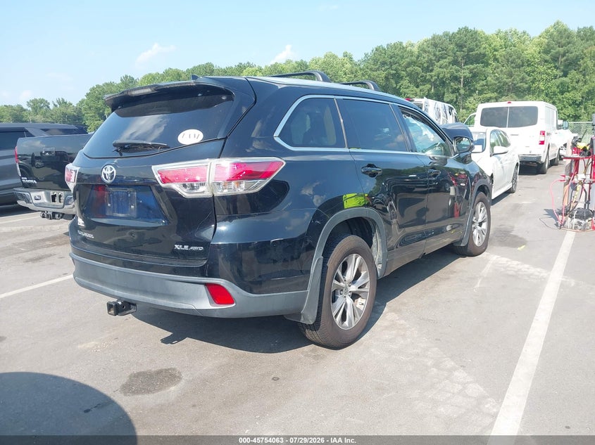 Vin: 5tdjkrfh3es058172, lot: 46252785, toyota highlander xle v6 20144