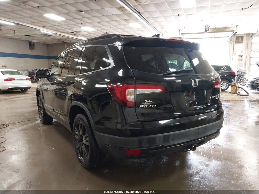 Vin: 5fnyf6h76mb021660, lot: 46253029, honda pilot awd black edition 20213
