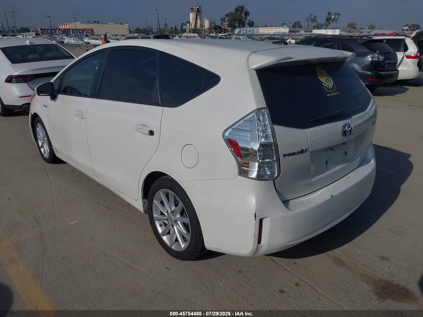 Vin: jtdzn3eu0c3166446, lot: 46253220, toyota prius v five 20123