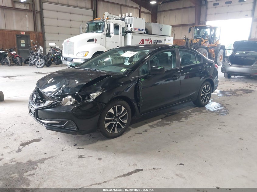 Vin: 19xfb2f89fe243951, lot: 46253260, honda civic ex 20152