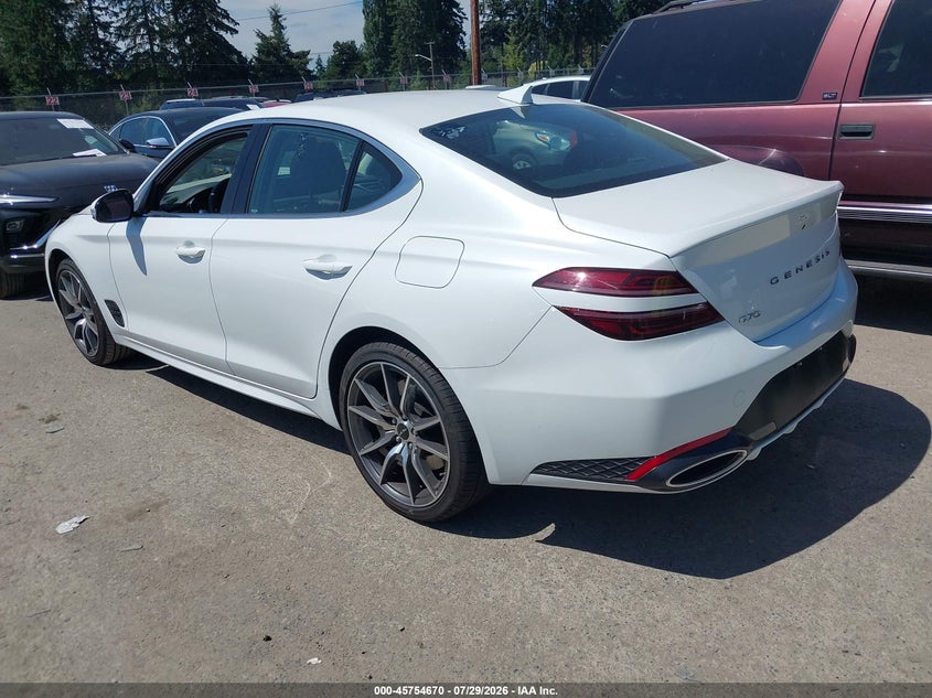 Vin: kmtg14sc2tu167646, lot: 46253392, genesis g70 2.5t rwd 20263